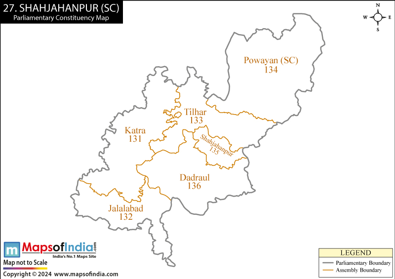 Map of Shahjahanpur Parliamentary Constituency