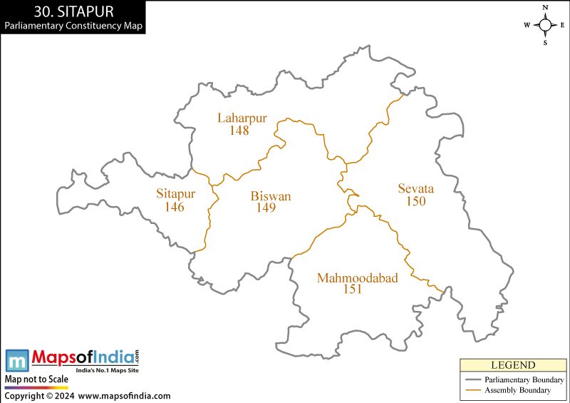 Map of Sitapur Parliamentary Constituency