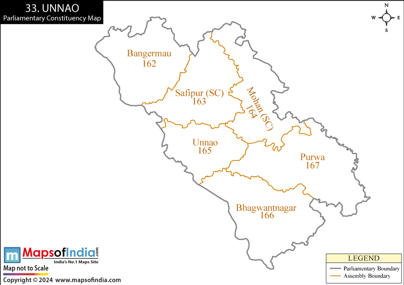 Map of Unnao Parliamentary Constituency