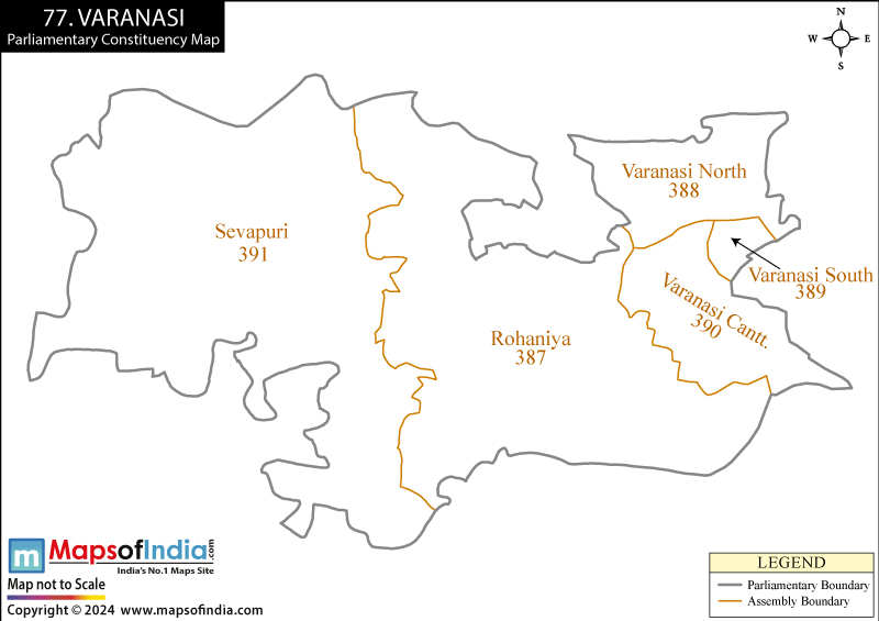 Map of Varanasi Parliamentary Constituency