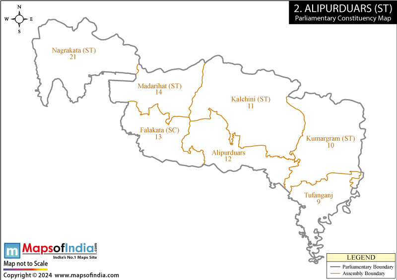 Alipurduars Parliamentary Constituency Map
