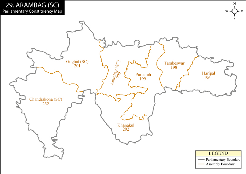 Arambagh Parliamentary Constituency Map Arambagh Parliamentary Constituency Map