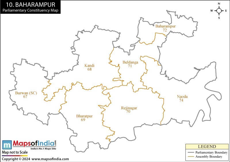 Baharampur Parliamentary Constituency Map