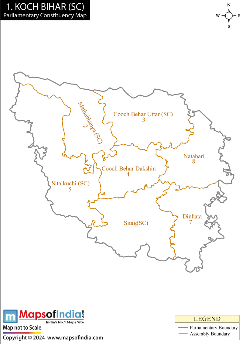 Cooch Behar Parliamentary Constituency Map Cooch Behar Parliamentary Constituency Map