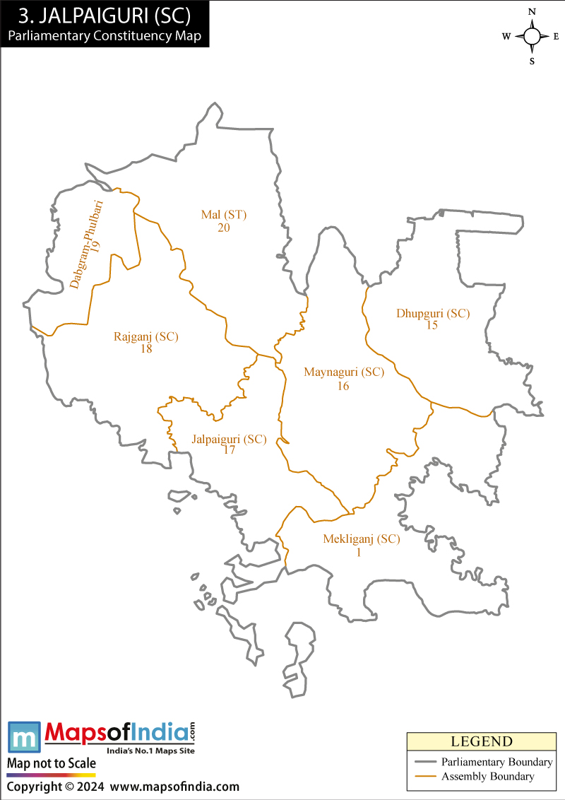 Jalpaiguri Parliamentary Constituency Map Jalpaiguri Parliamentary Constituency Map