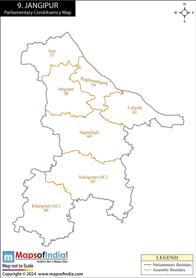 Jangipur Parliamentary Constituency Map Jangipur Parliamentary Constituency Map