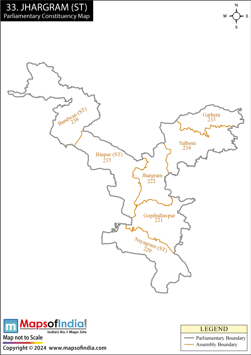 Jhargram Parliamentary Constituency Map Jhargram Parliamentary Constituency Map