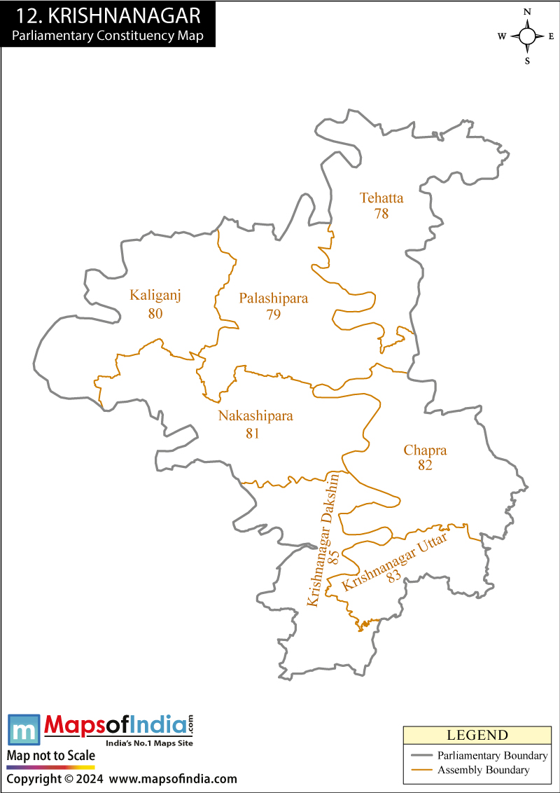 Krishnanagar Parliamentary Constituency Map