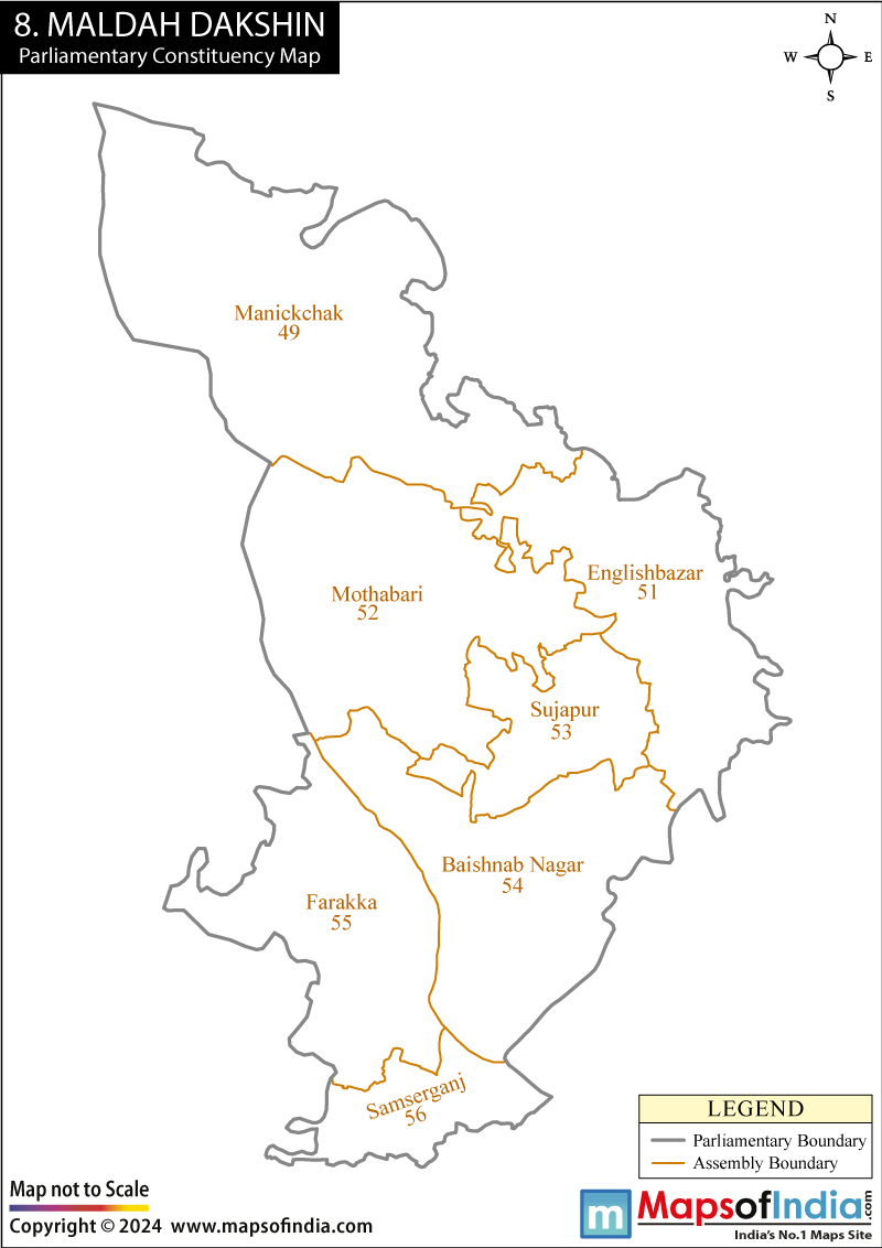 Maldaha Dakshin Parliamentary Constituency Map Maldaha Dakshin Parliamentary Constituency Map