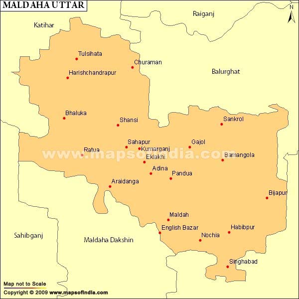 Maldaha Uttar Parliamentary Constituency Map