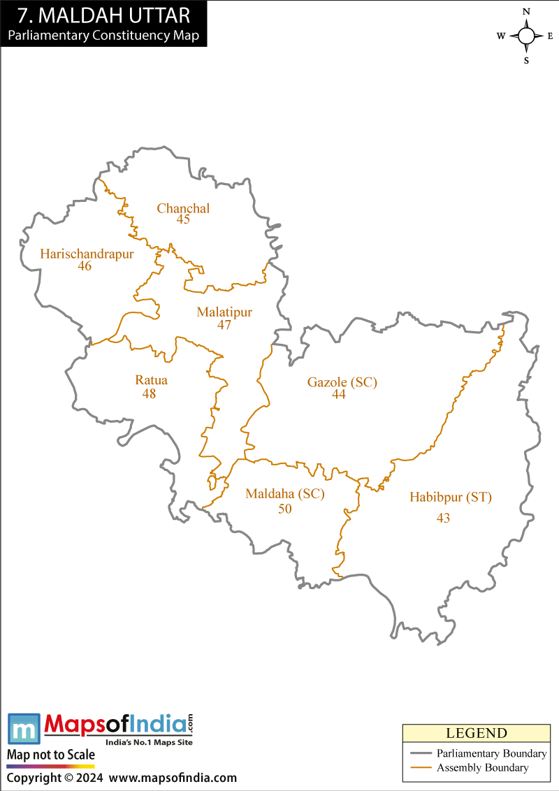 Maldaha Uttar Parliamentary Constituency Map