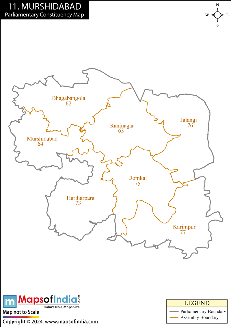 Murshidabad Parliamentary Constituency Map Murshidabad Parliamentary Constituency Map