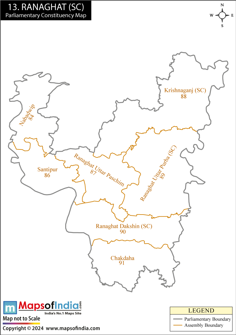 Ranaghat Parliamentary Constituency Map