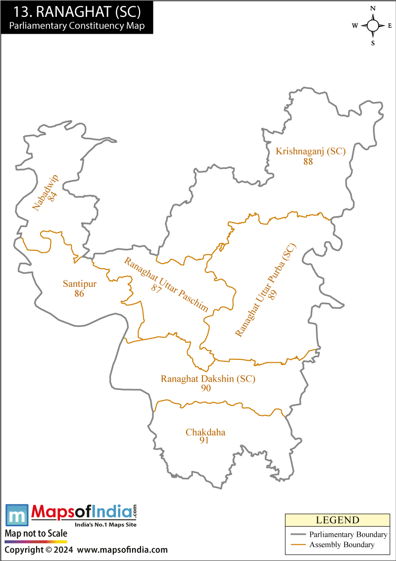 Ranaghat Parliamentary Constituency Map Ranaghat Parliamentary Constituency Map