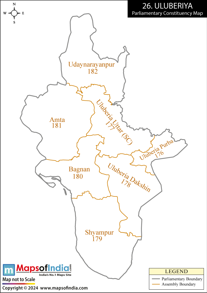 Uluberia Parliamentary Constituency Map