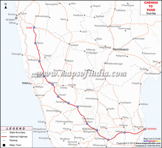 Chennai to Pune Route Map