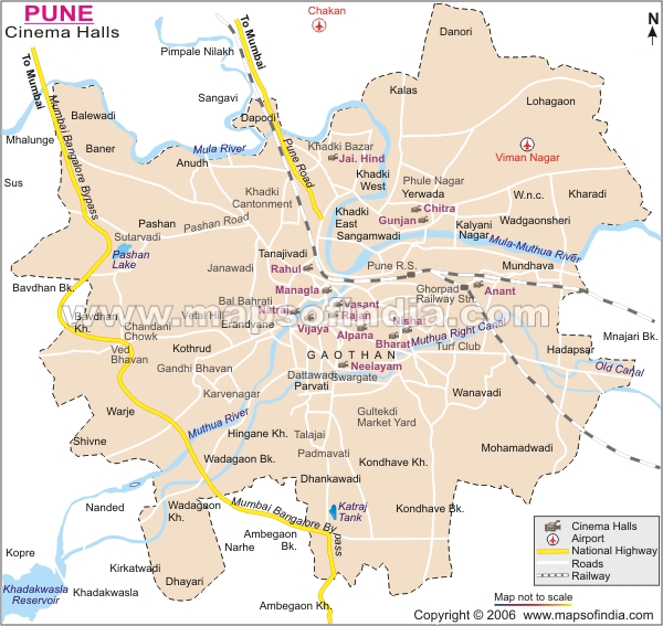 Pune Cinema Hall Locations Map