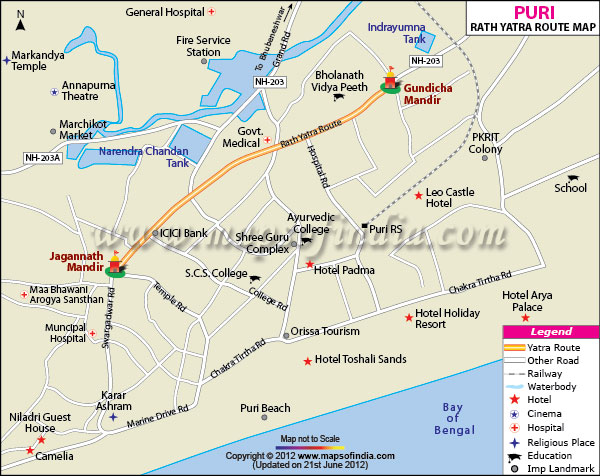 Puri Rath Yatra Route Map