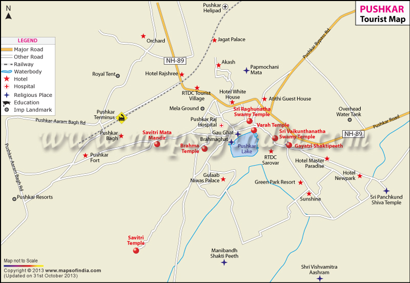 Travel Map of Pushkar