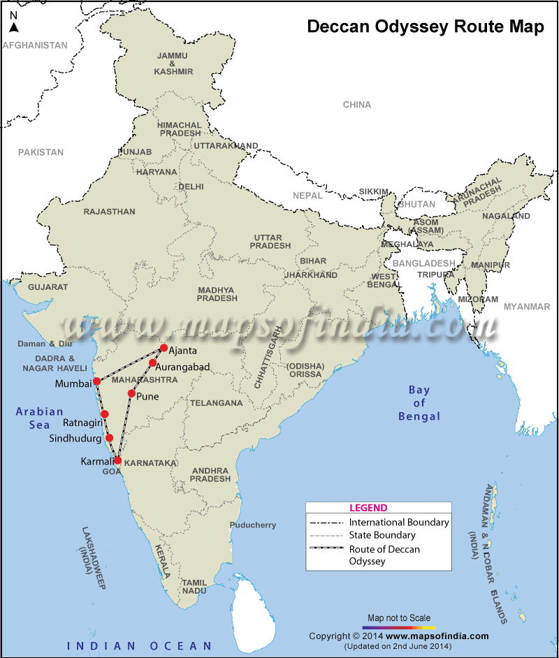Route Map of Deccan Odyssey