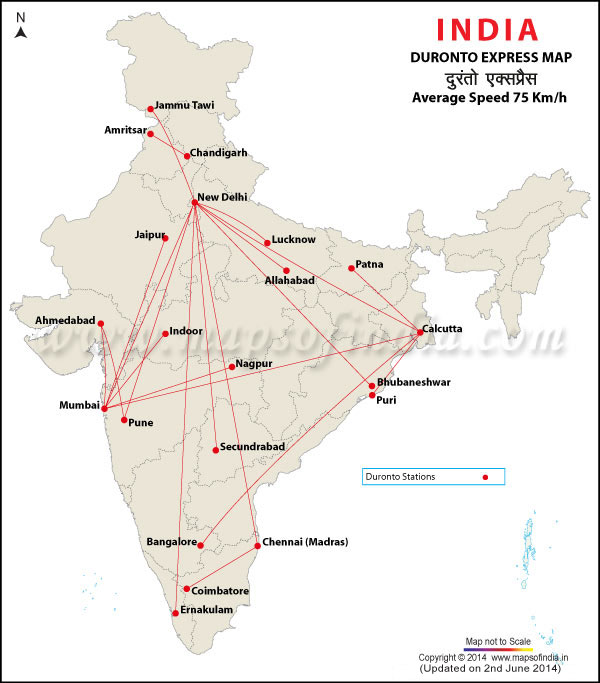 Duronto Express Map