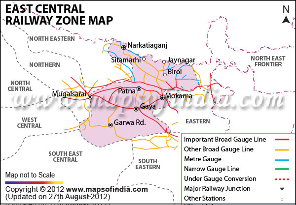 East Central Railway Zone Map