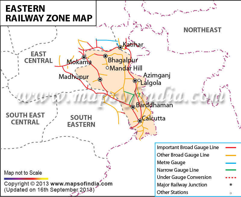 Eastern Railway Zone Map