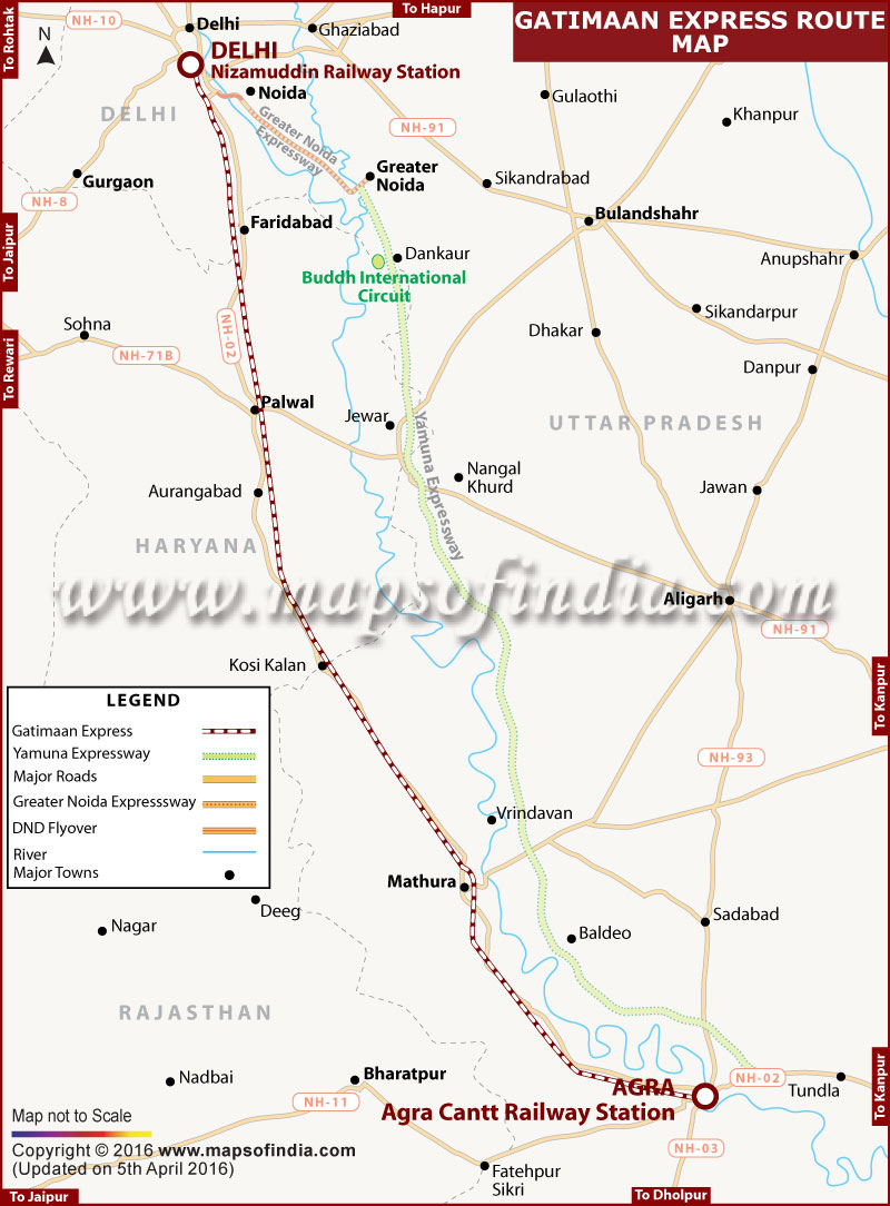 Gatimaan Express Route Map 