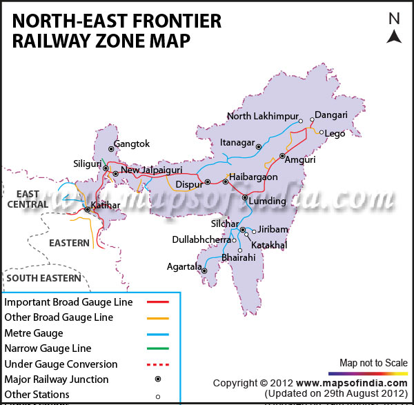 Northeast Frontier Railway Zone Map