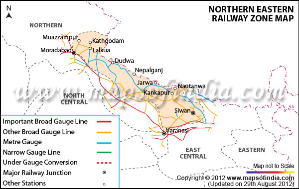 Northern Eastern Railway Zone Map