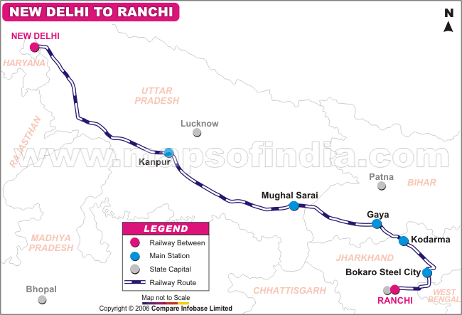 New Delhi to Ranchi Via Gaya