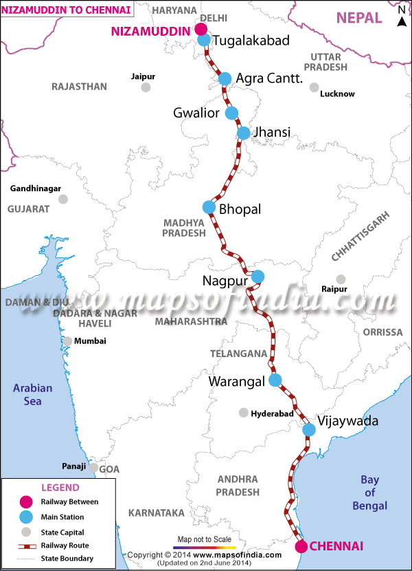 Nizamuddin to Chennai