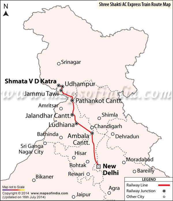 Route Map for Shri Shakti Exp