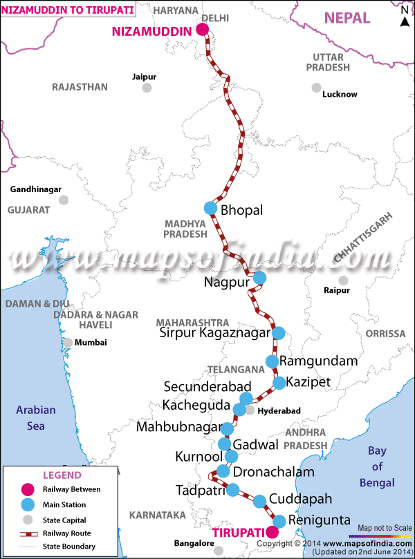 Nizamuddin To Tirupati