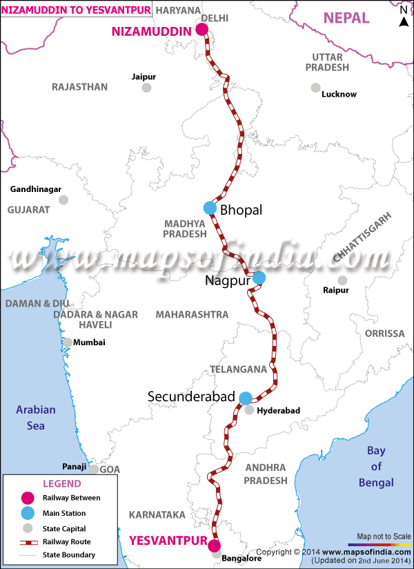 Nizamuddin to Yesvantpur