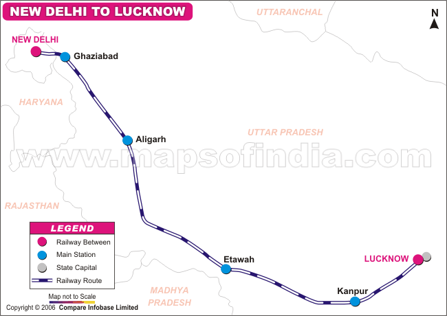 New Delhi to Lucknow