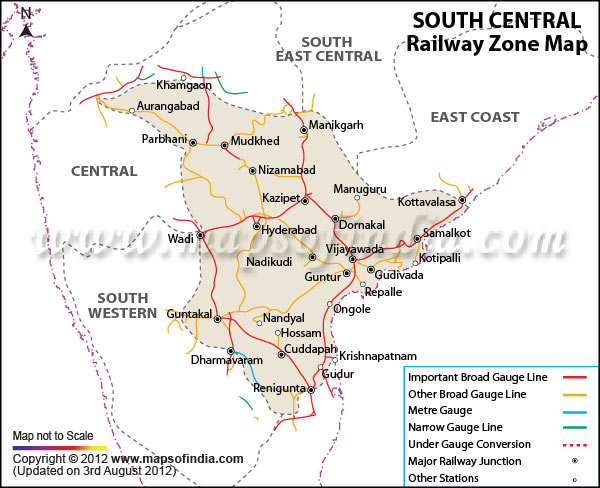 South Central Railway Zone Map