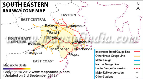 South Eastern Railway Zone Map