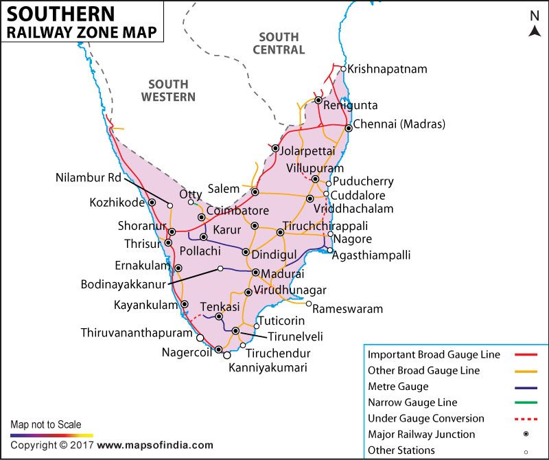 Southern Railway Zone Map