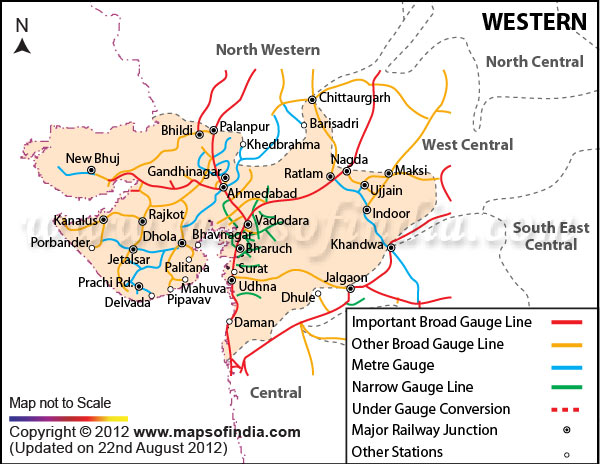 Western Railway Zone Map