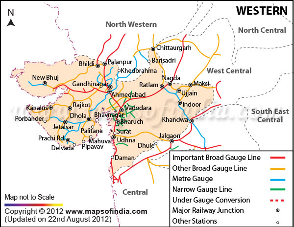 Western Railway Zone India Map