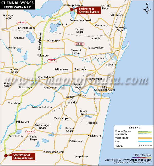 Map of Chennai Bypass Expressway