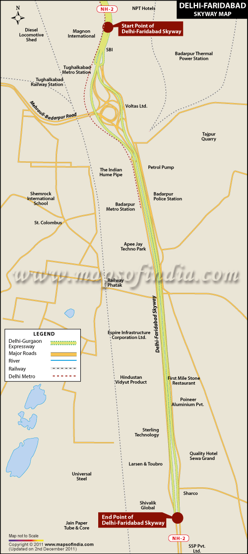 Delhi Faridabad Skyway Map