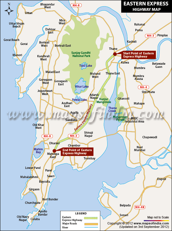 Map of Eastern Peripheral Expressway