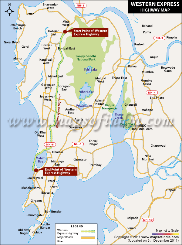 Western Express Highway Map