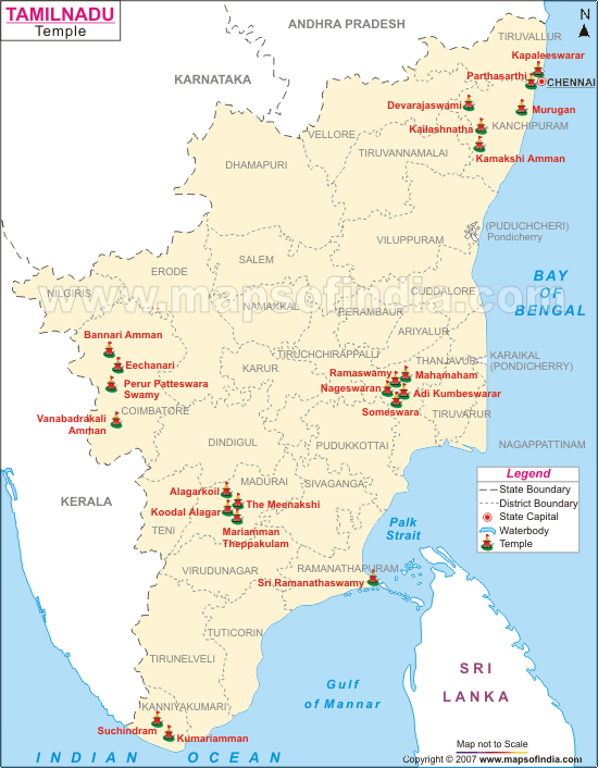 Tamil Nadu Temples Map