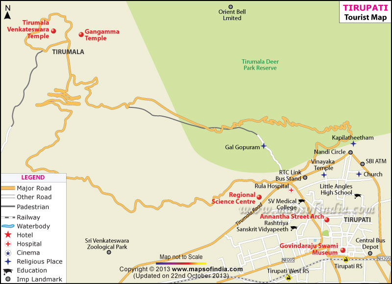 Tirupati Travel Map