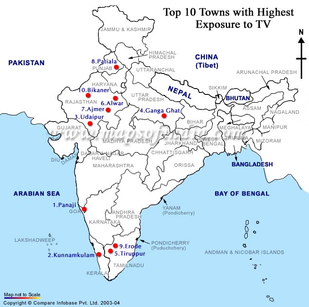 Top Ten Towns with Highest Exposure to TV