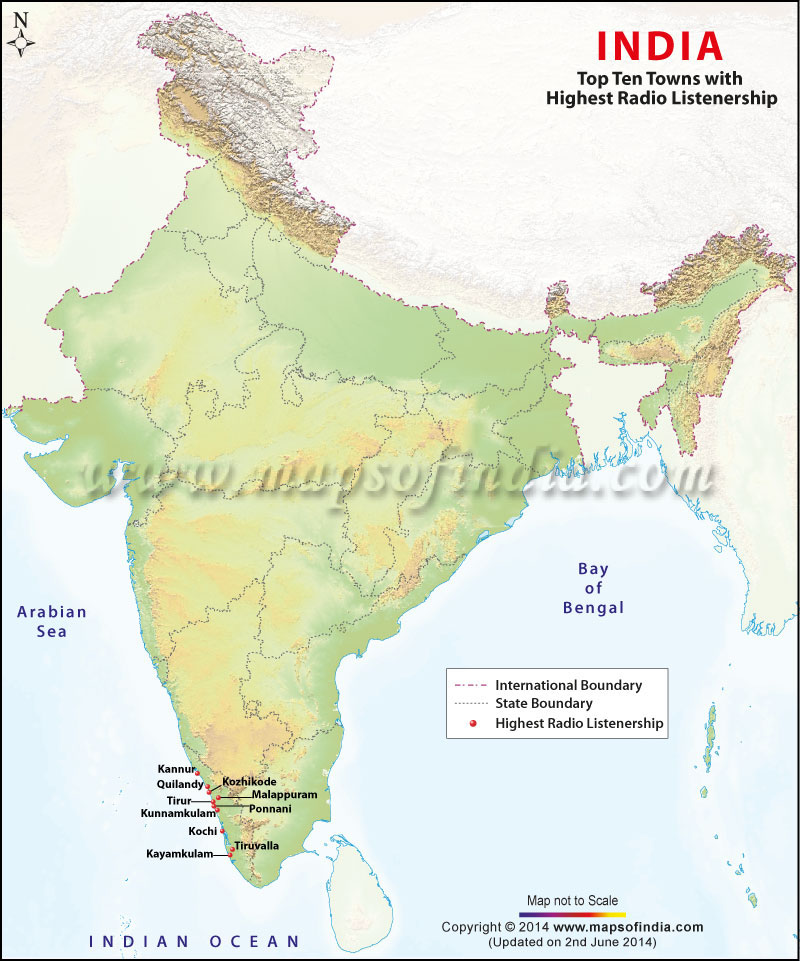 Top Ten Towns with Highest Radio Listenership