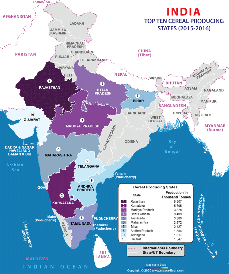 India Cereal Map